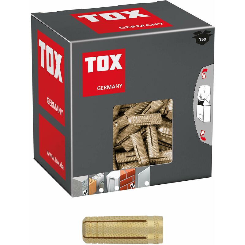 foto del prodotto tox tassello ad espansione in ottone metrix m16x43mm, 15 pcs, 026100081, gold, m16x43 mm