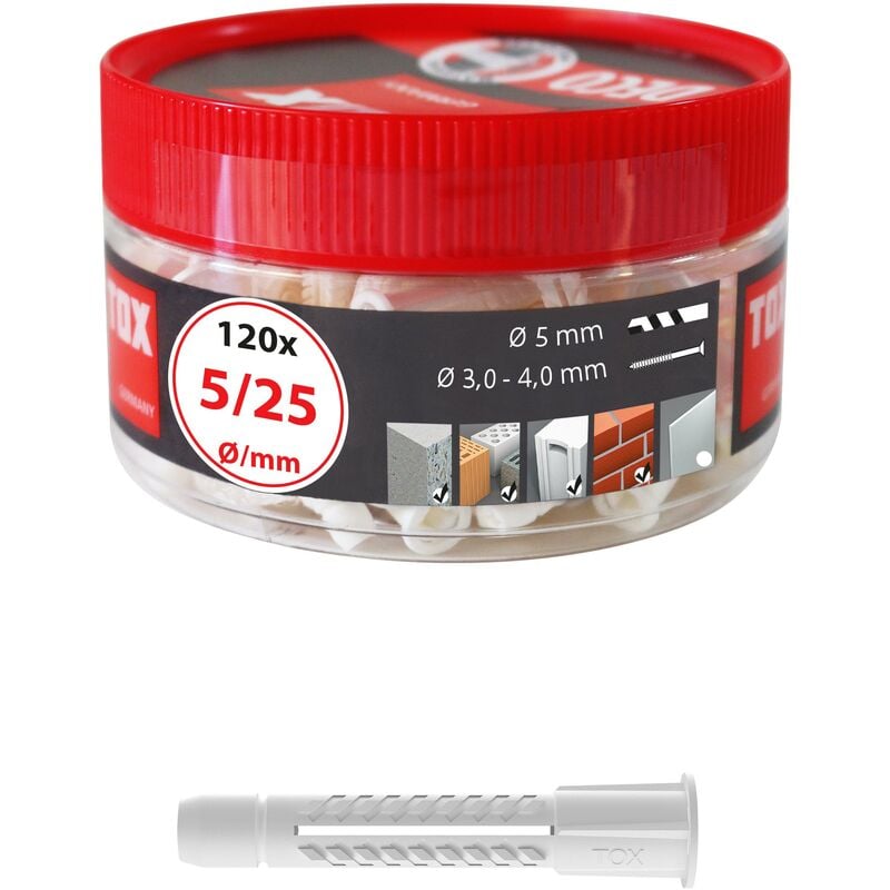 foto del prodotto tox tassello universale deco 5x25 mm in scatola rotonda