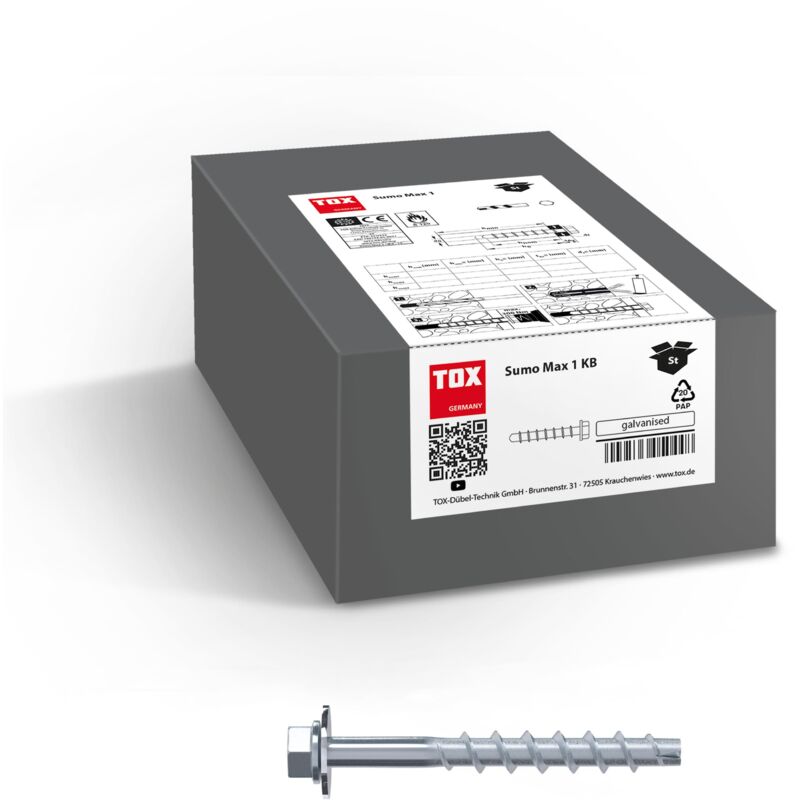 foto del prodotto tox vite di ancoraggio sumo max 1 kb u m10x240 25 pz. 