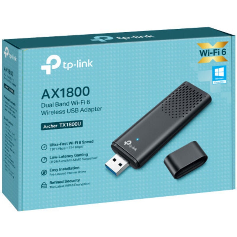 foto del prodotto tp-link archer tx1800u adattatore usb wi-fi 6 dual-band 1201 mbps nano wpa3