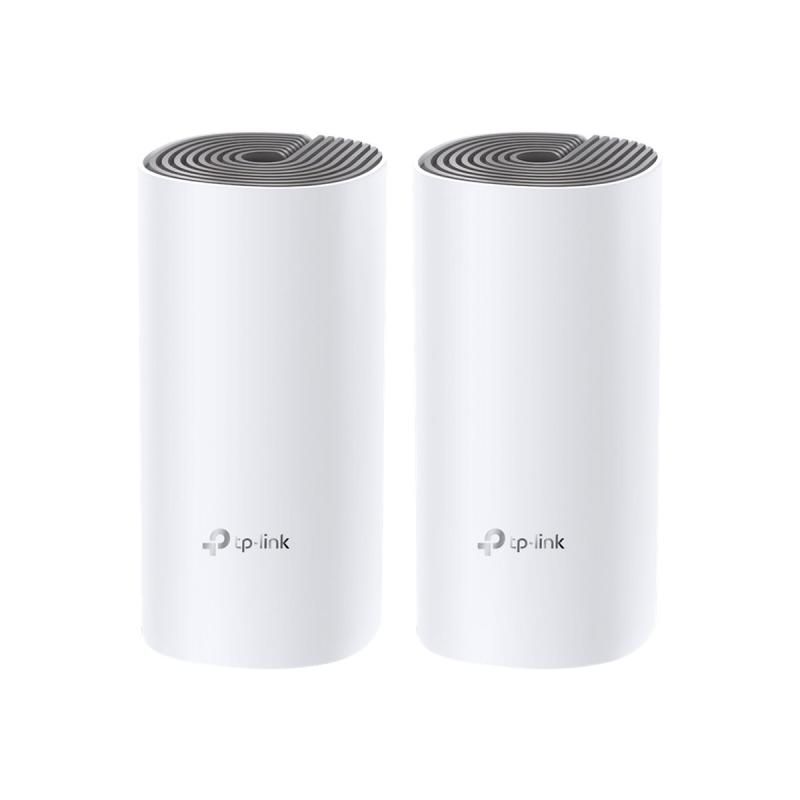 foto del prodotto tp-link deco e4 (2-pack) dual-band (2.4 ghz/5 ghz) wi-fi 5 (802.11ac) bianco, grigio interno