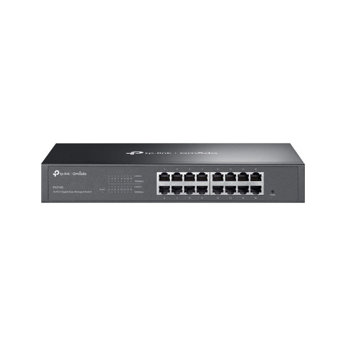 foto del prodotto tp-link es216g switch di rete gestito 16 porte gigabit ethernet montaggio rack