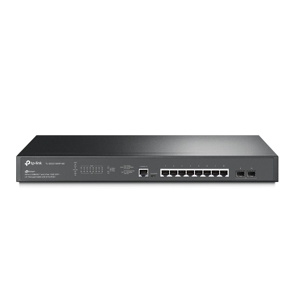 foto del prodotto tp link omada sg3210xhp m2 switch di rete gestito l2 2.5g ethernet 100 1000 2500 supporto power over ethernet poe 1u nero