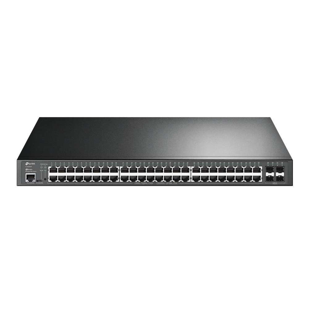 foto del prodotto tp link omada sg3452p switch di rete gestito l2 l3 gigabit ethernet 10 100 1000 supporto power over ethernet poe 1u nero