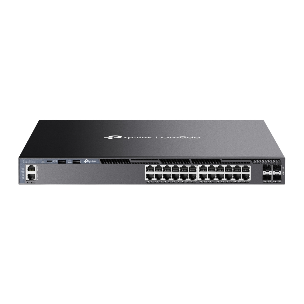 foto del prodotto tp link omada sg6428x switch di rete gestito l3 gigabit ethernet 10 100 1000 1u nero