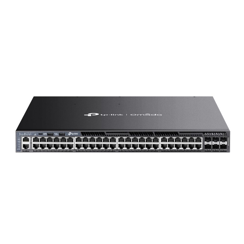 foto del prodotto tp link omada sg6654xhp switch di rete gestito l3 gigabit ethernet 10 100 1000 supporto power over ethernet poe 1u nero
