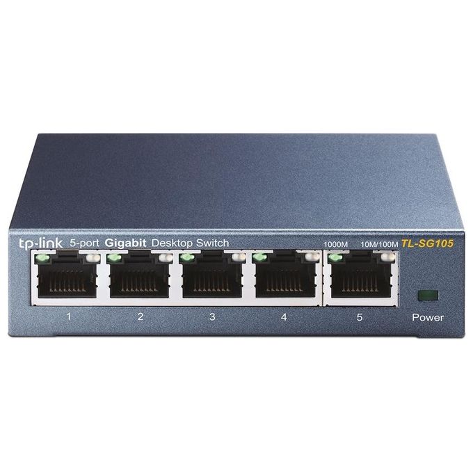 foto del prodotto tp link switch 5porte lan gigabit metal qos