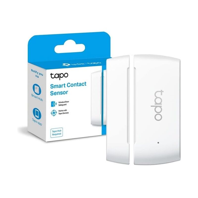 foto del prodotto tp link tapo t110 sensore di contatto intelligente per domotica avvisi di intrusi e risparmio energetico con batteria caricata