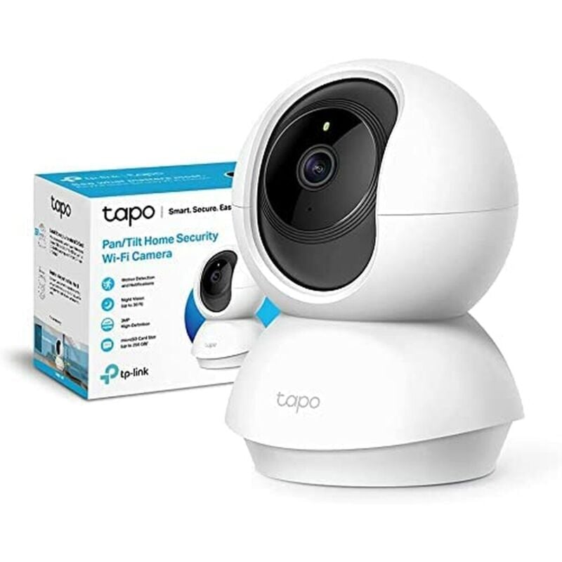 foto del prodotto tp link telecamera wi fi interno 3mp videocamera sorveglianza visione notturna notifiche in tempo reale storage su cloud e microsd fino a 256gb