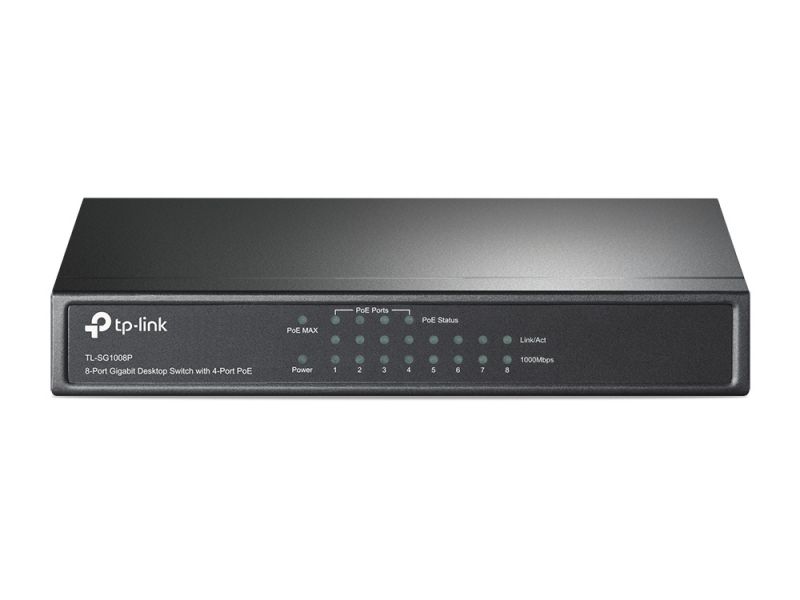 foto del prodotto tp link tl sg1008p gestito gigabit ethernet 10 100 1000 supporto power over ethernet poe grigio