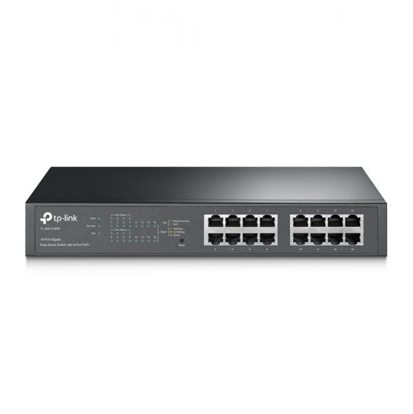 foto del prodotto tp link tl sg1016pe gestito l2 gigabit ethernet 10 100 1000 supporto power over ethernet poe 1u nero