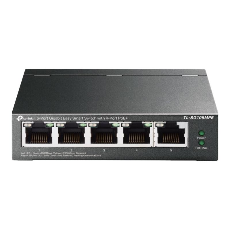 foto del prodotto tp link tl sg105mpe switch di rete l2 gigabit ethernet 10 100 1000 supporto power over ethernet poe nero