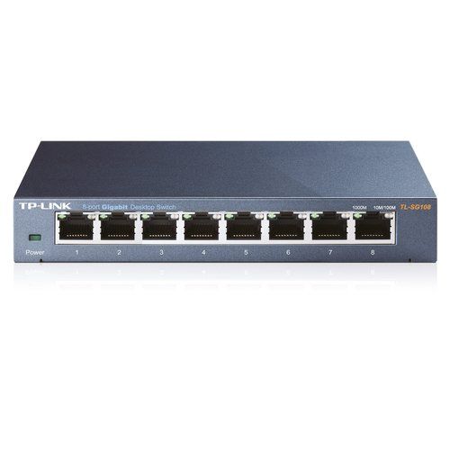 foto del prodotto tp link tl sg108 non gestito gigabit ethernet 10 100 1000 nero