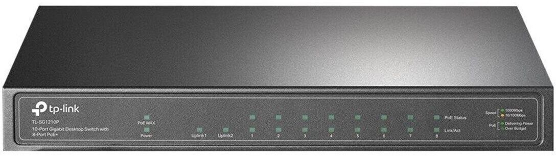 foto del prodotto tp link tl sg1210p switch di rete non gestito gigabit ethernet 10 100 1000 supporto power over ethernet poe grigio