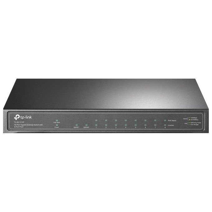 foto del prodotto tp-link tl-sg1210p switch gigabit ethernet 10-100-1000 supporto power over ethernet grigio