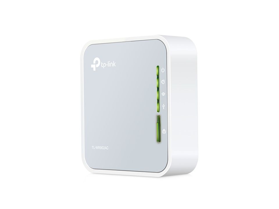 foto del prodotto tp link tl wr902ac router wireless fast ethernet dual band 2.4 ghz 5 ghz 4g bianco