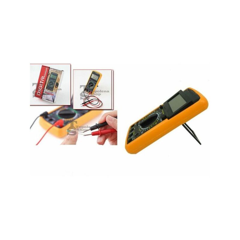 foto del prodotto tp multimetro digitale tester professionale con cavi e guscio