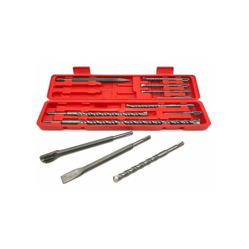foto del prodotto tp punte per martello demolitore 12 pezzi scalpelli perforatrici sds plus