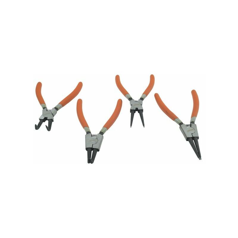 foto del prodotto tp set 4 pinze per anelli elastici interni esterni 180mm dritte e angolo 90 