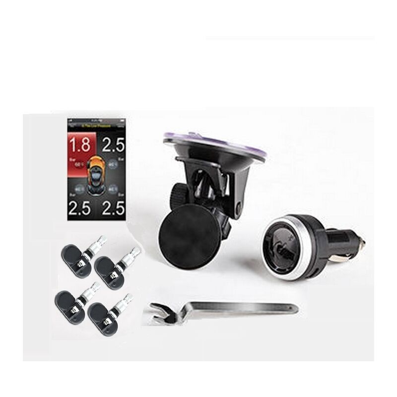 foto del prodotto tpms tyre pressure sensors spy per il controllo tramite 4 sensori interni smartphone