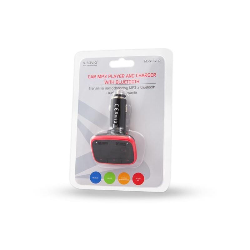 foto del prodotto tr 10 trasmettitore fm bluetooth usb nero savio
