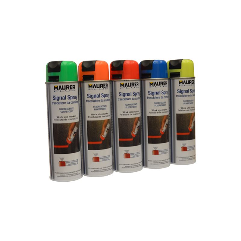foto del prodotto tracciatore spray arancione fluorescente maurer plus bomboletta 500 ml lavori cantiere tracce arancione