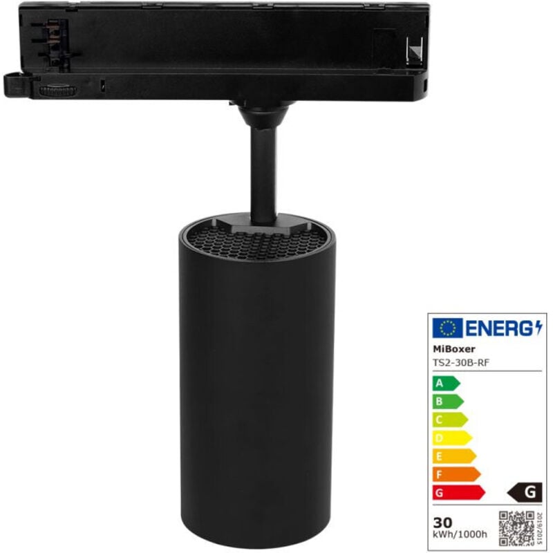 foto del prodotto tracklight black 30w ac100 240v 2000lm 36 rf 2.4g 30m cct 2700k 6500k 