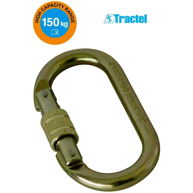 foto del prodotto tractel connettore in acciaio m10 per imbracatura e cordini di sicurezza