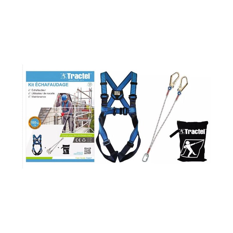 foto del prodotto tractel kit impalcatura imbracatura cordino doppio 70152