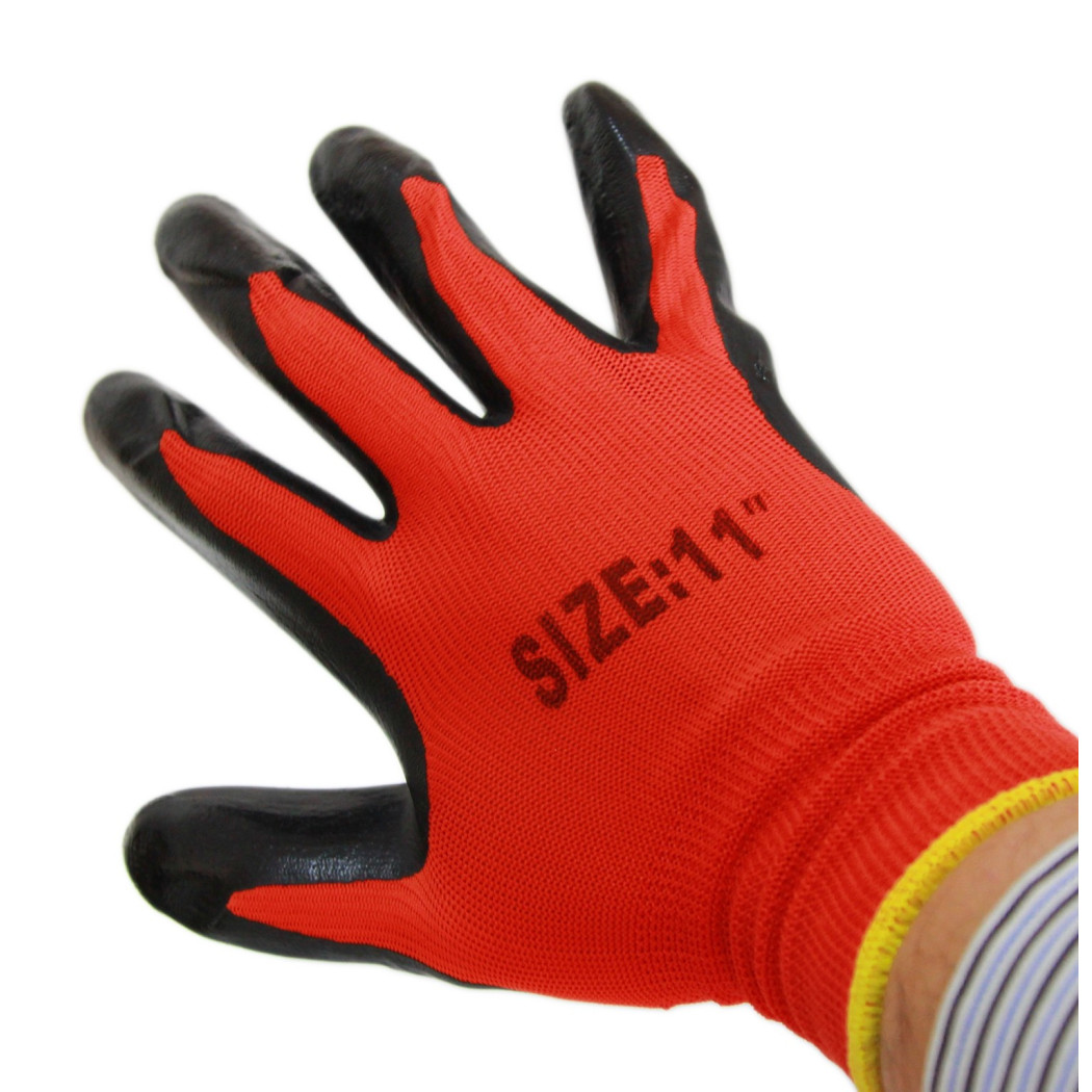 foto del prodotto trade shop 12 paia di guanti da lavoro spalmati nylon nitrile disponibili in 9 39 39 10 39 39 11 39 39 11 quot 