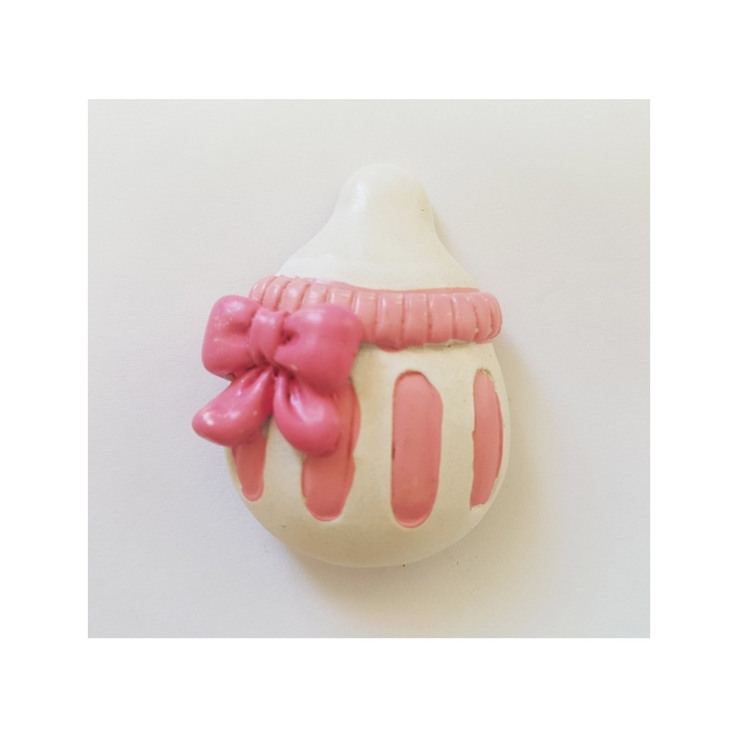 foto del prodotto trade shop 12 pezzi bomboniera biberon rosa ciucciotto ceramica magnete battesimo nascita 