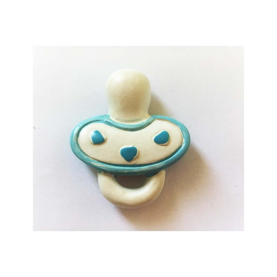 foto del prodotto trade shop 12 pezzi bomboniera ciuccio azzurro ceramica magnete calamita battesimo nascita 