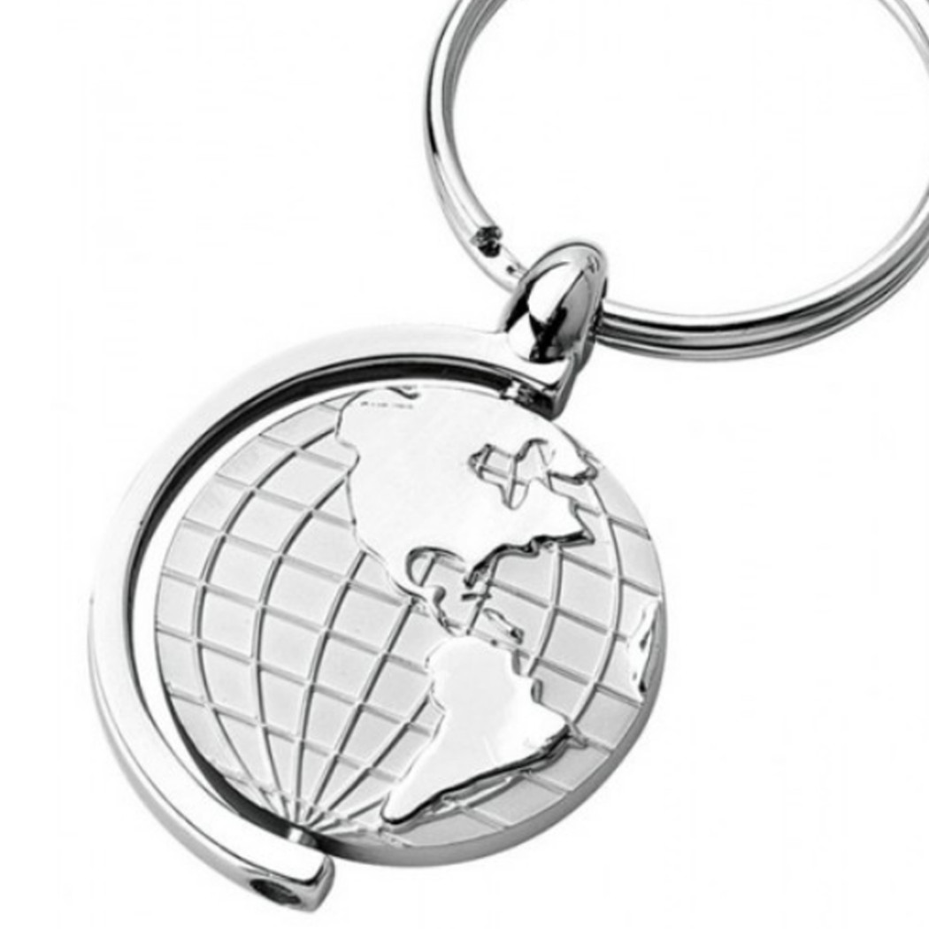 foto del prodotto trade shop 12 portachiavi porta chiave bomboniere segnaposto mappamondo rotante globo terra 