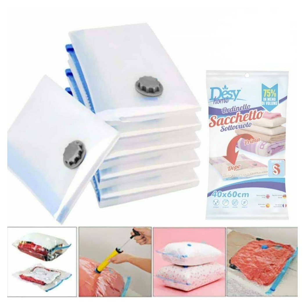 foto del prodotto trade shop 12 sacchetti sottovuoto salvaspazio 40x60 buste sacco salva spazio abiti piumoni 