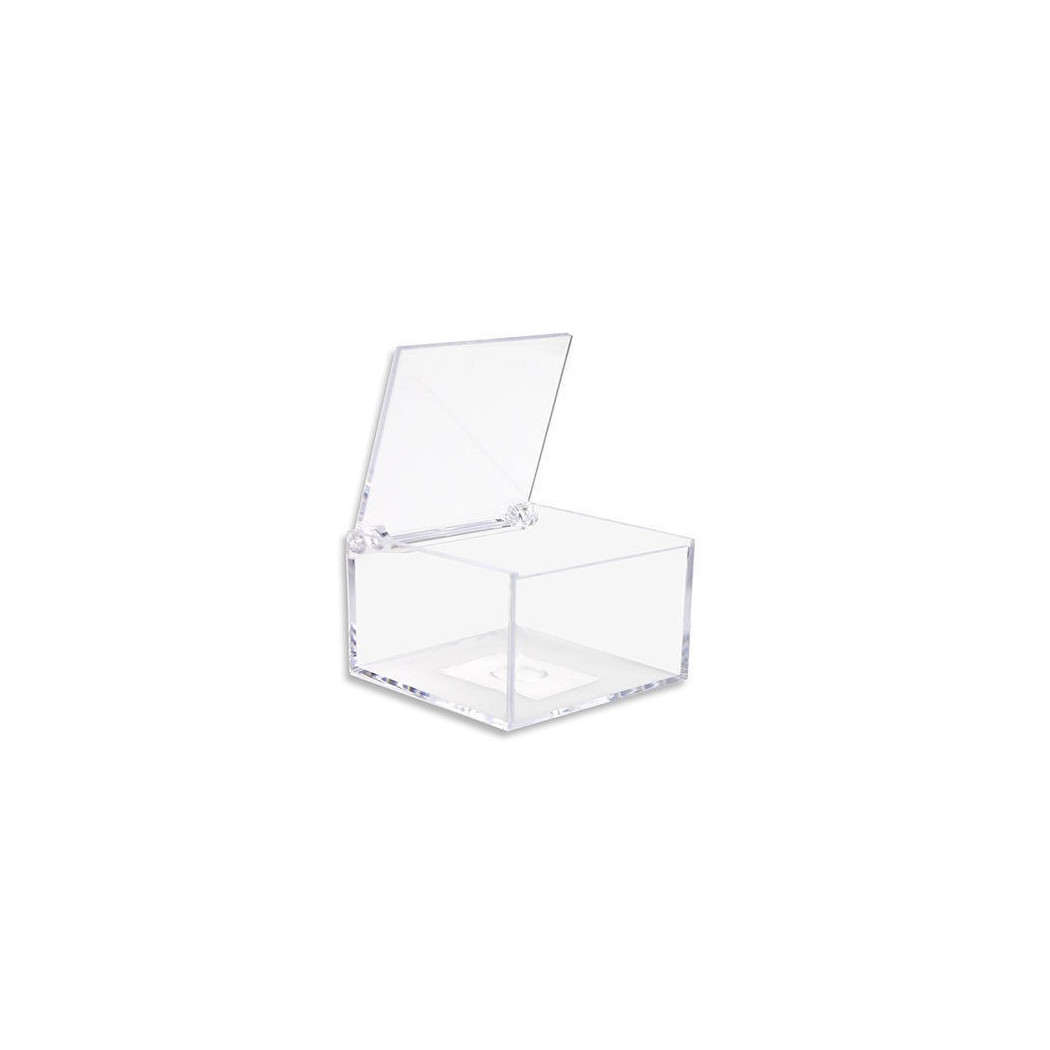 foto del prodotto trade shop 12 scatoline scatole cubo plexiglass 6x4cm trasparente porta confetti bomboniera 