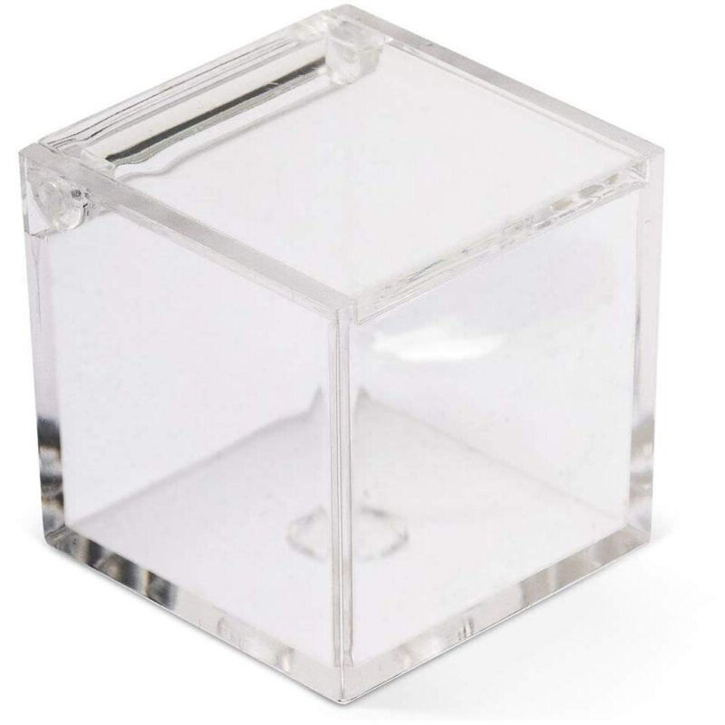 foto del prodotto trade shop 12 scatoline scatole cubo plexiglass 8x8cm trasparente porta confetti bomboniera 