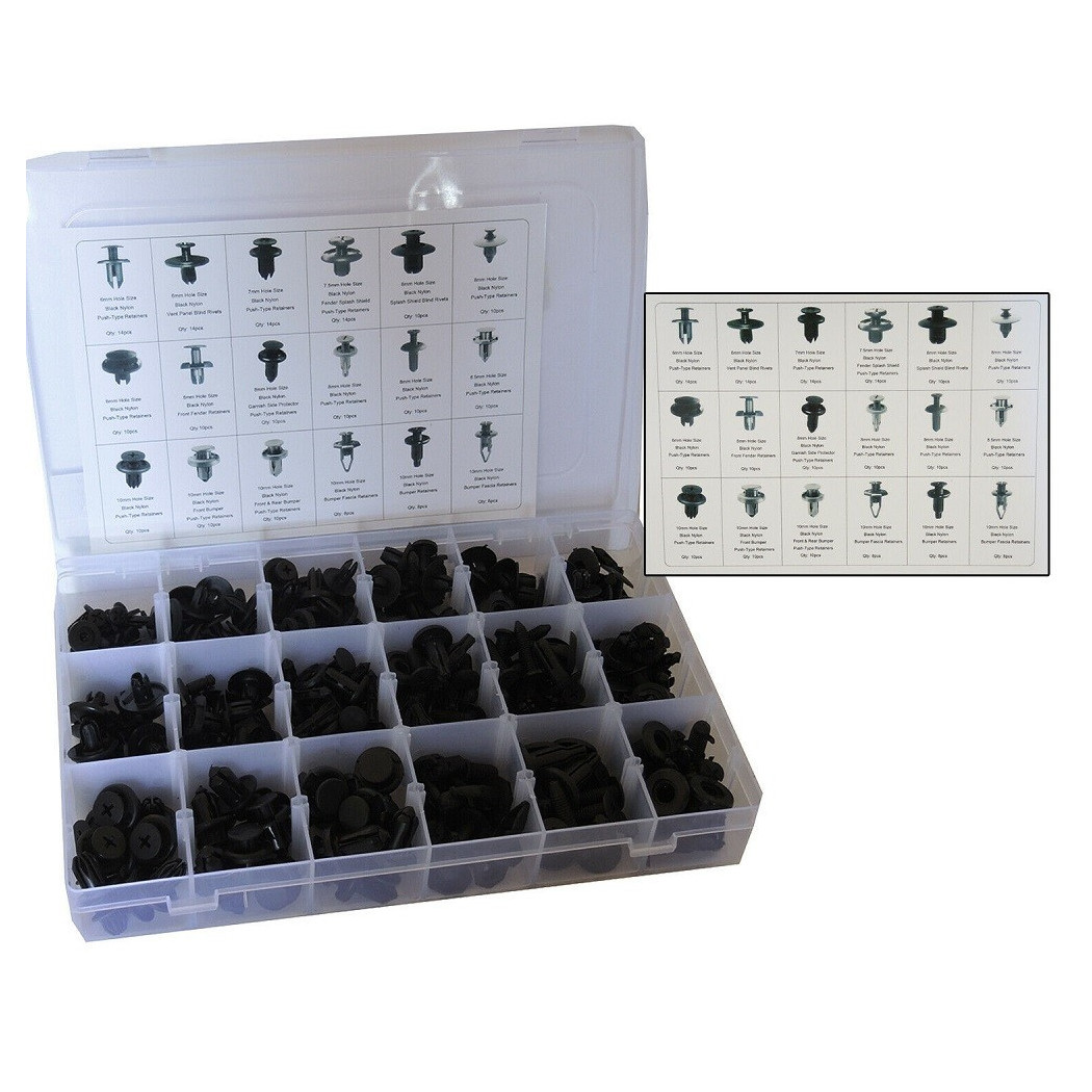 foto del prodotto trade shop 190 pz plastica trim clip rivetti clip kit fermi di spinta auto paraurti porta 