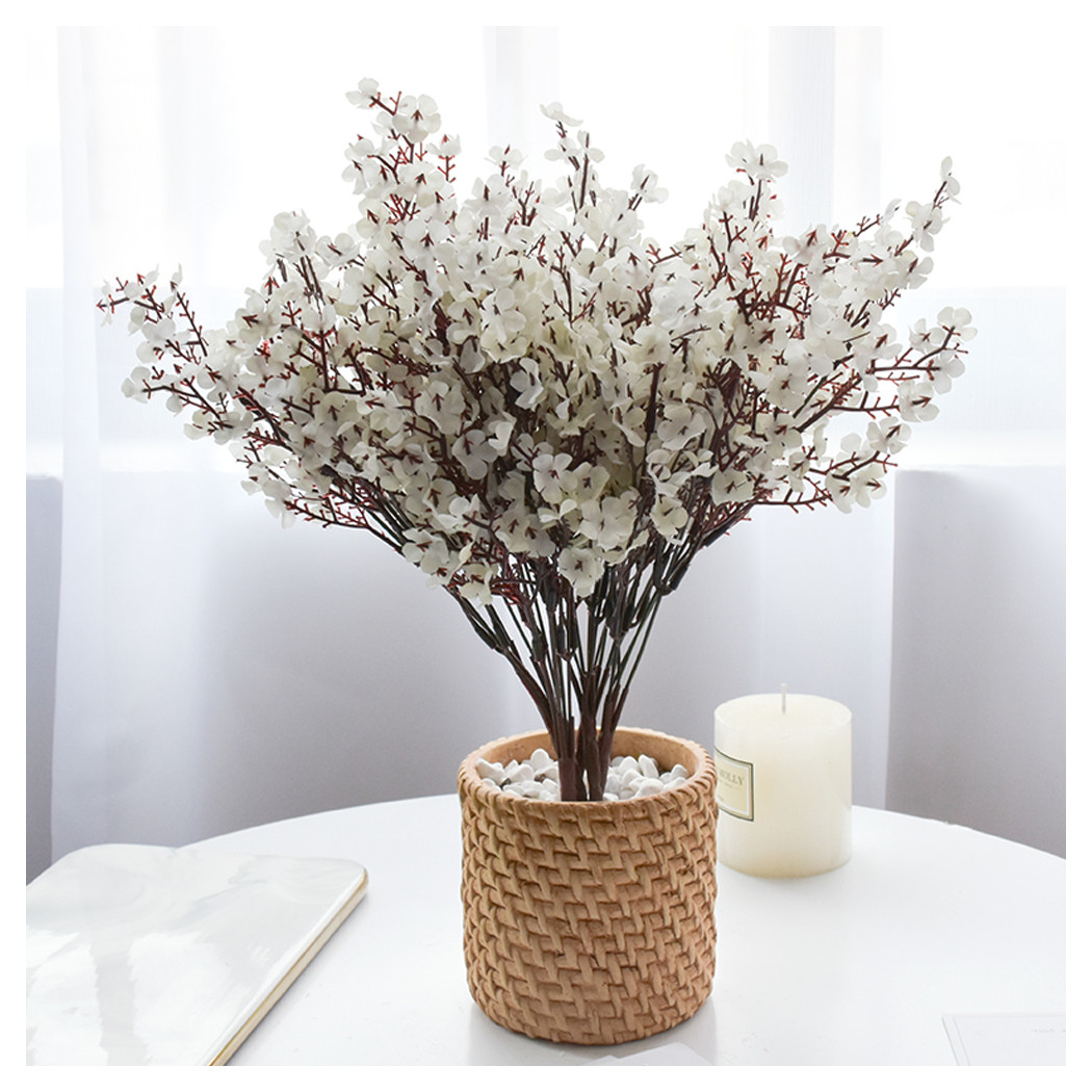 foto del prodotto trade shop 2 pz fiori pesco finti artificiali primavera decorazione interno esterno bouquet bianco