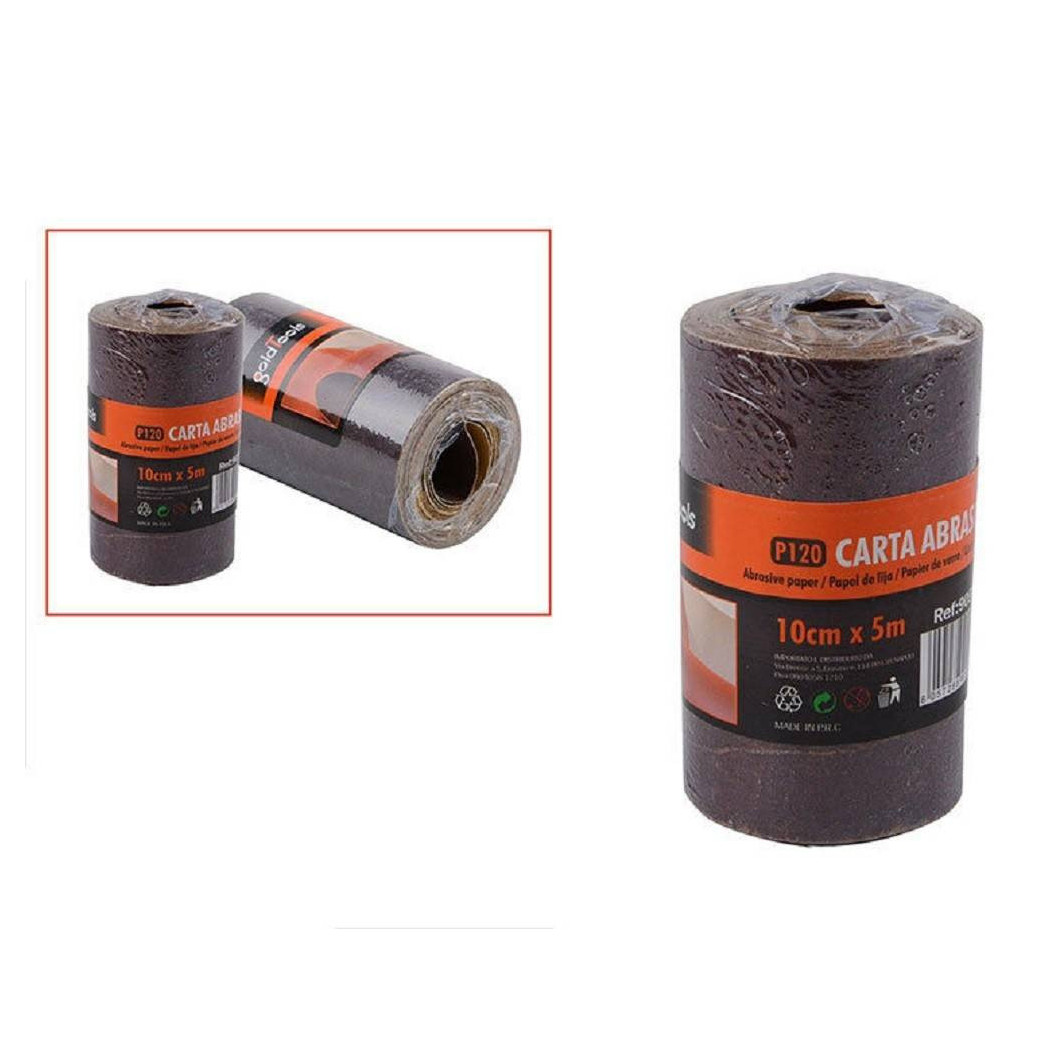 foto del prodotto trade shop 2 rotoli carta vetrata abrasiva 5 metri grana p120 levigare smussare 