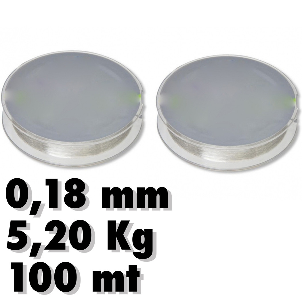 foto del prodotto trade shop 2 rotoli lenza 0.18mm 5.20kg 100 metri ciascuno carbonio pesca super resistenza 