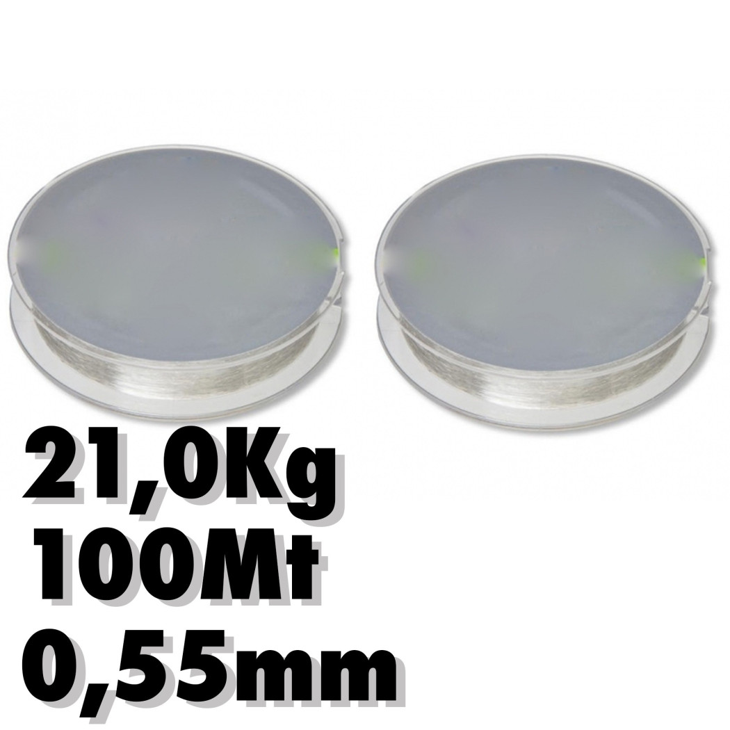 foto del prodotto trade shop 2 rotolo lenza 0.55mm 21.0kg 100 metri ciascuno carbonio pesca super resistenza 