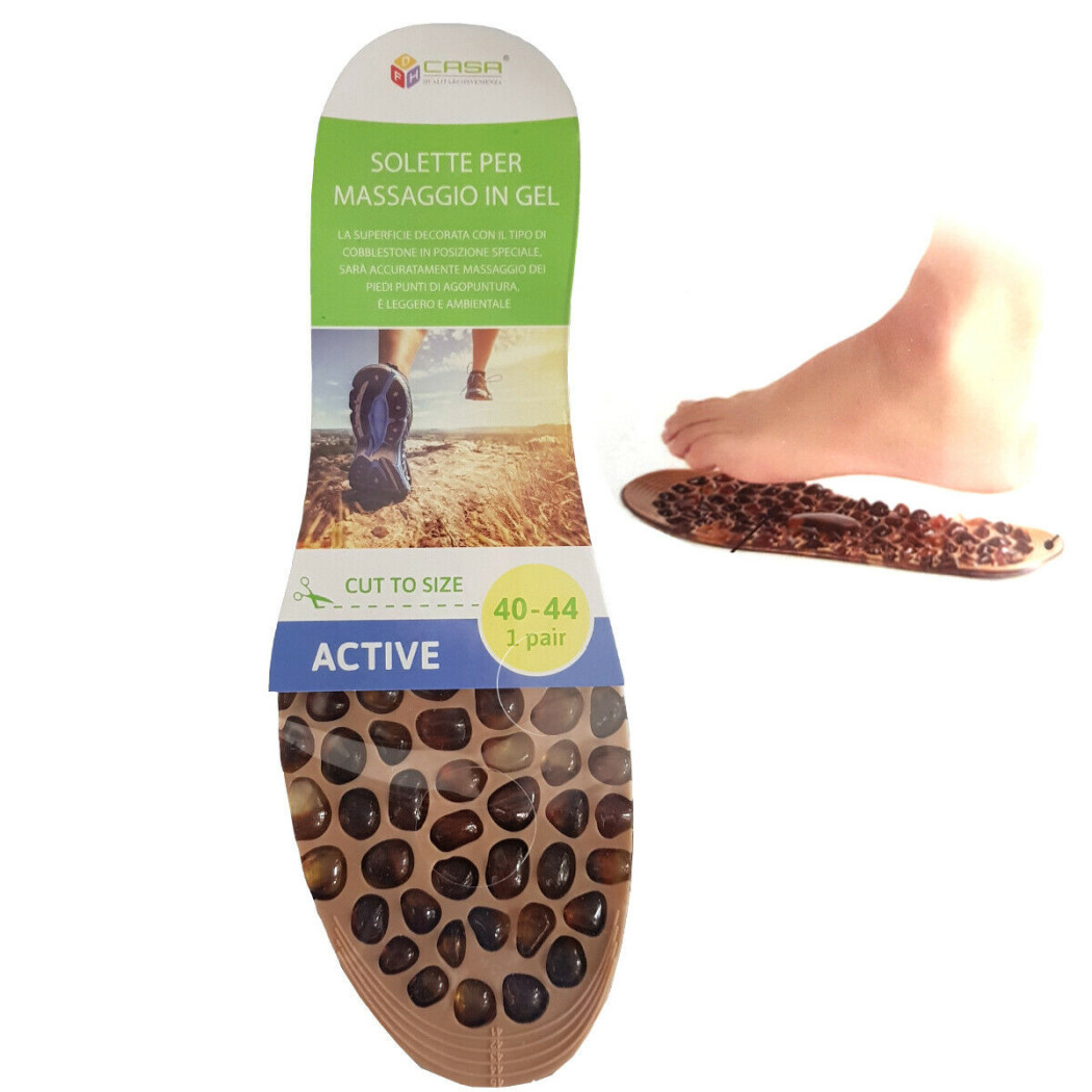foto del prodotto trade shop 2 solette gel plantare massaggio active supporto scarpe uomo donna taglia 40 44 