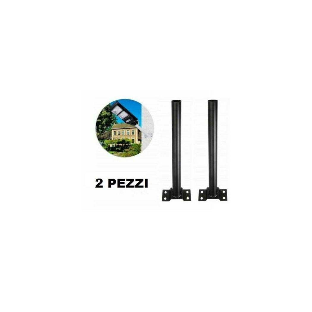 foto del prodotto trade shop 2 staffe palo per lampione solare stradale supporto metallo staffa muro parete 