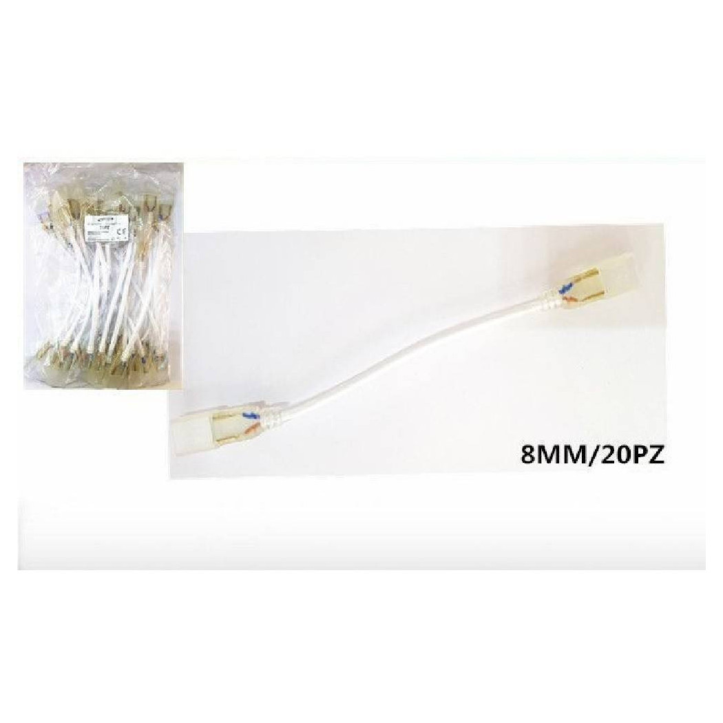 foto del prodotto trade shop 20 pezzi connettore flessibile per strisce led da 8 mm 220v strip led 220l 8mm 