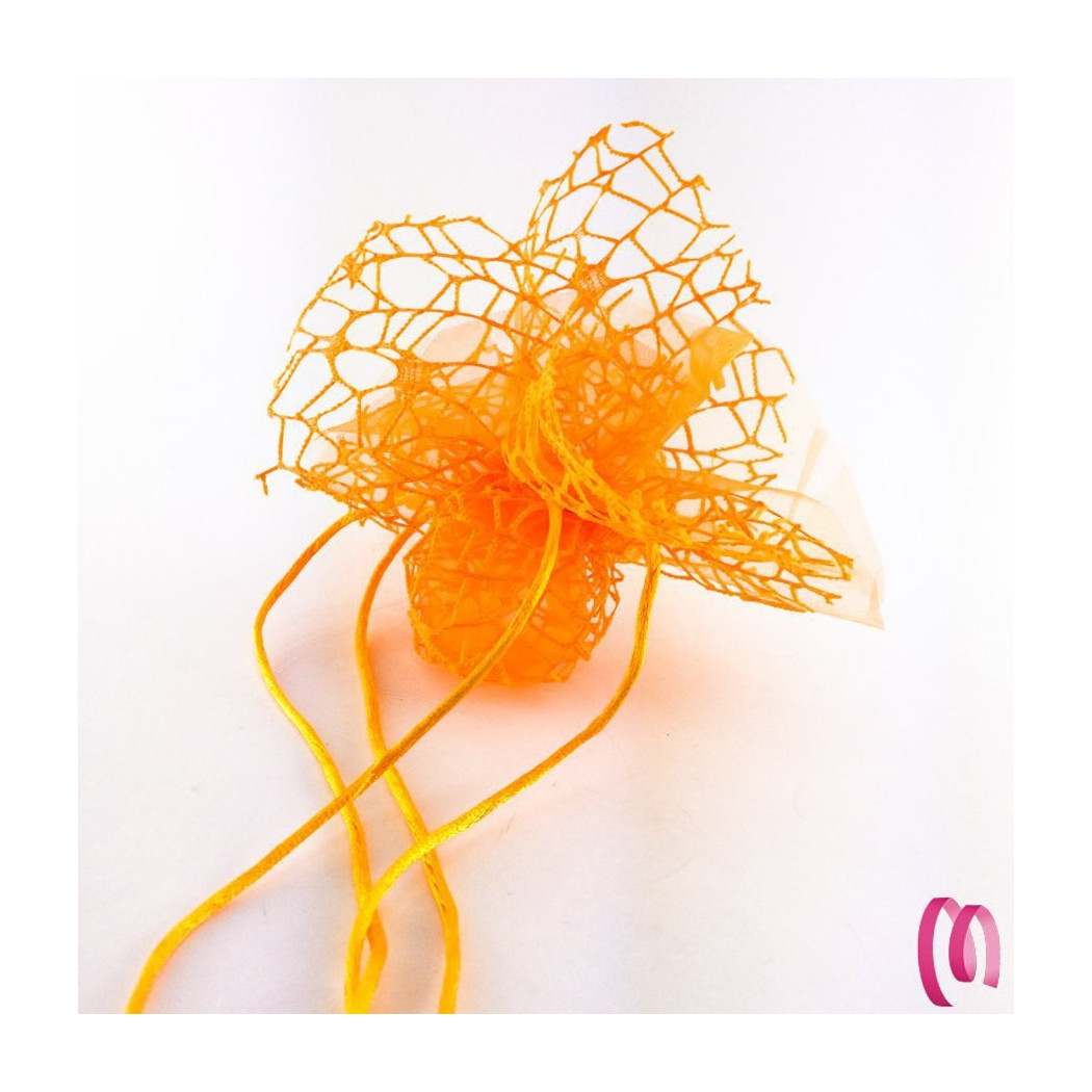 foto del prodotto trade shop 20 sacchetti velo veletti organza rete tulle per confetti matrimonio bomboniere arancione