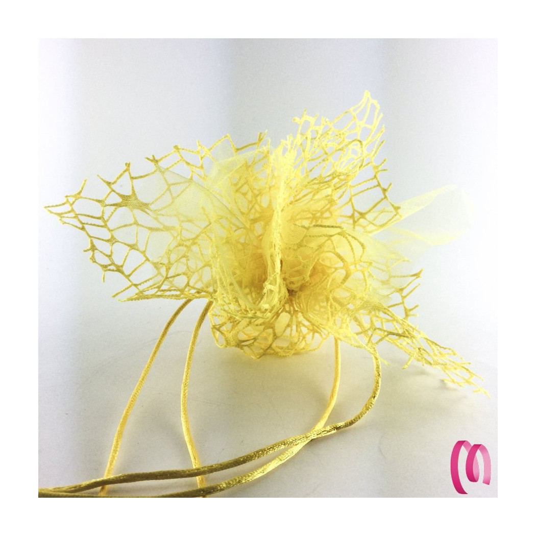 foto del prodotto trade shop 20 sacchetti velo veletti organza rete tulle per confetti matrimonio bomboniere giallo