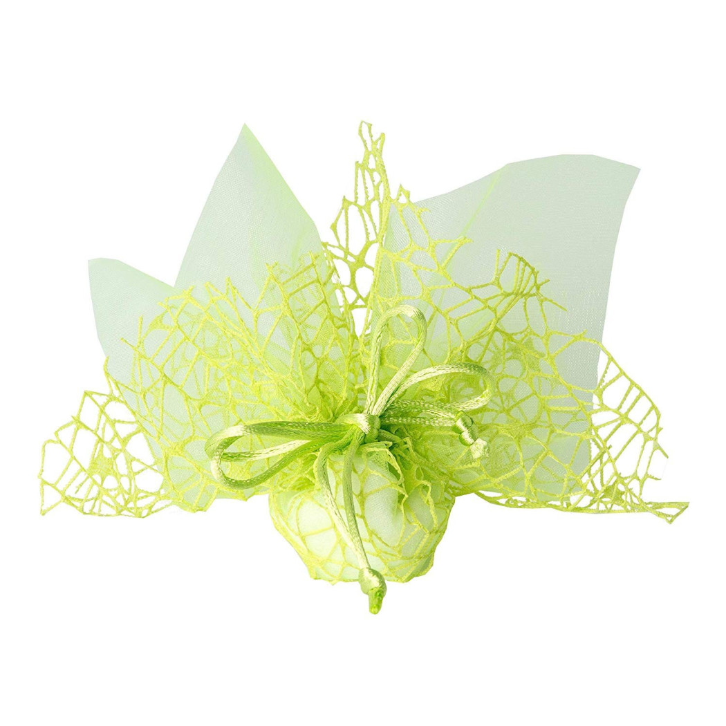 foto del prodotto trade shop 20 sacchetti velo veletti organza rete tulle per confetti matrimonio bomboniere verde