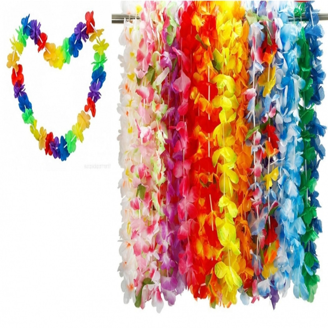 foto del prodotto trade shop 24 ghirlande ghirlanda di fiori hawaiana fiore collana hula fascia estate 