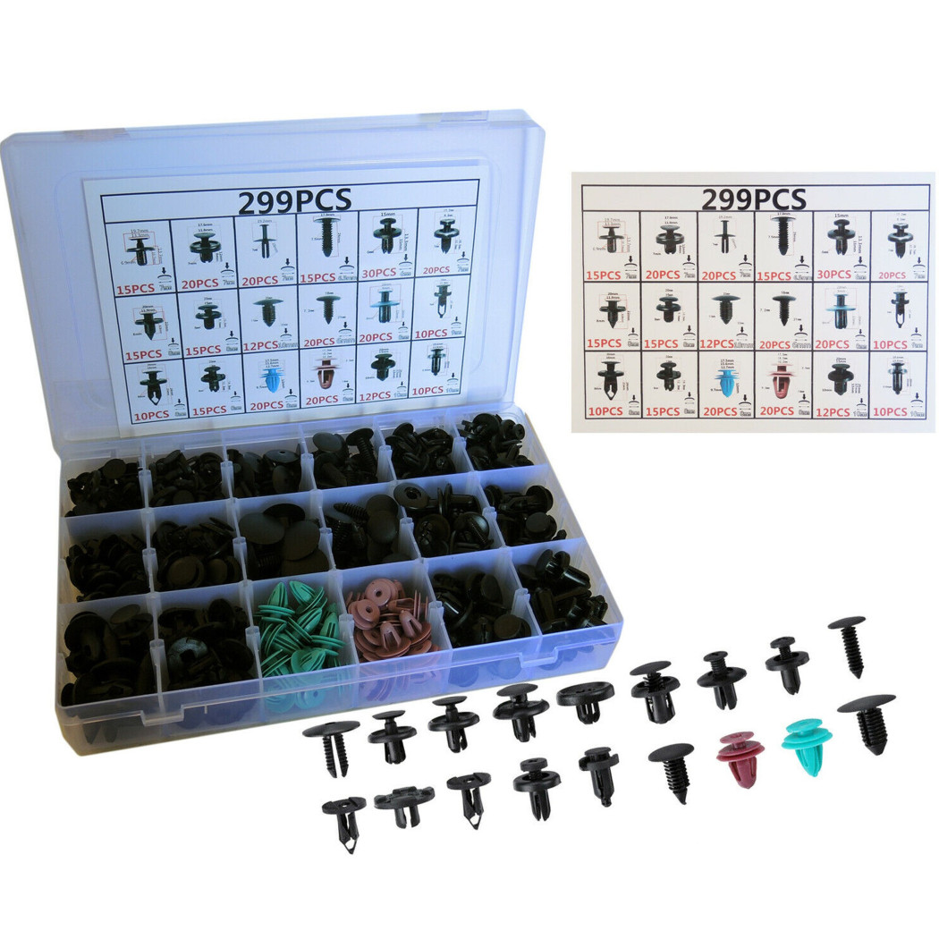 foto del prodotto trade shop 299pz plastica trim clip rivetti clip kit fermi di spinta auto abitacolo esterni 