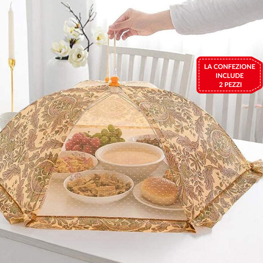 foto del prodotto trade shop 2pz copertura pieghevole tenda a rete anti polvere insetti per alimentari 60 cm 